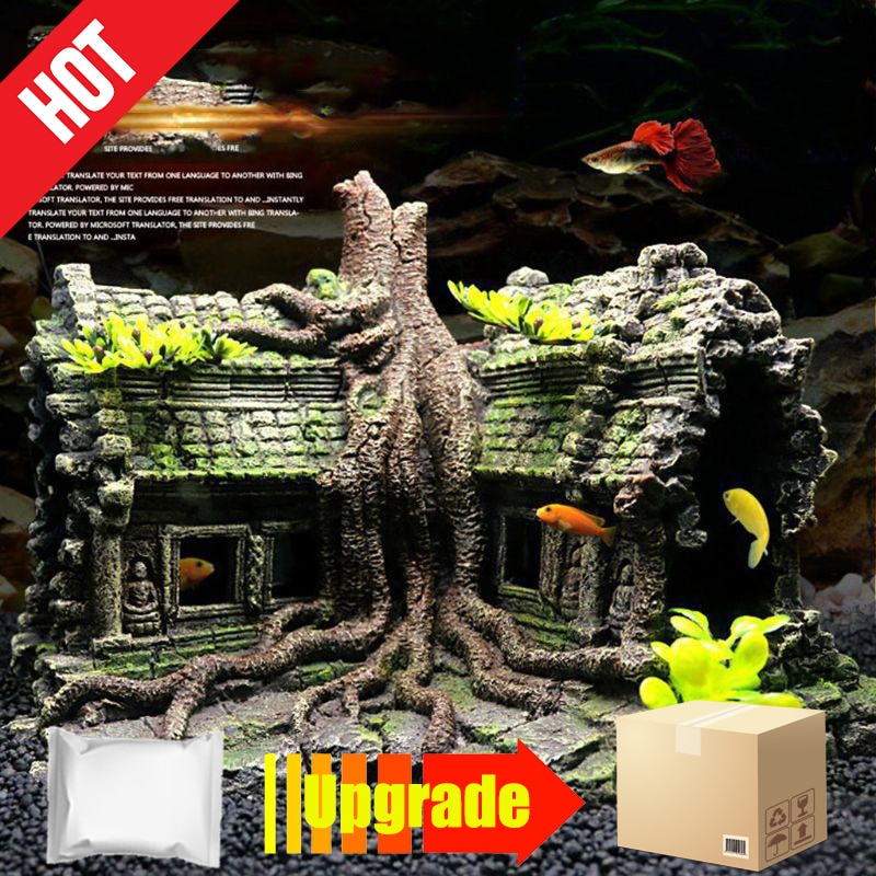 Résine Imitation bois racine maison ruines Aquarium ornement aquarium aquarium décoration Aquarium accessoires aquarium décor