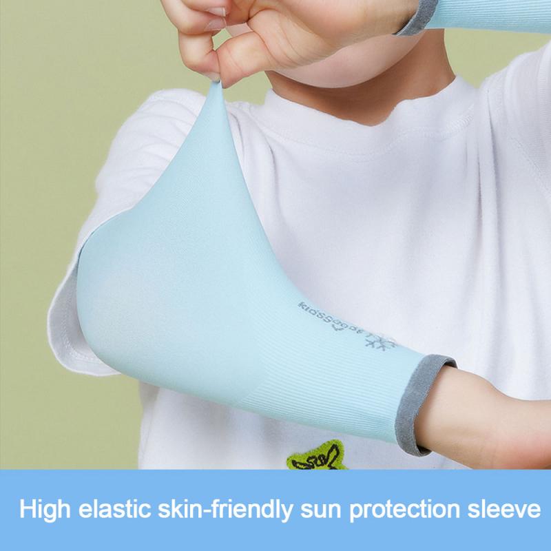 1 paar Kinder Arm Hülse Eis Seide Super Elastische UV Schutz Sonnencreme Oversleeve Manschette Handschuhe Outdoor Reiten Reise Arm Hülse