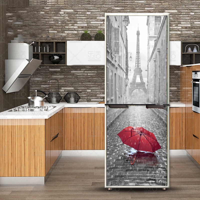 Vinyl Self Adhesive Kitchen Fridge Sticker Refrigerator Cover Door Wrap Size 60x150cm/60x180cm