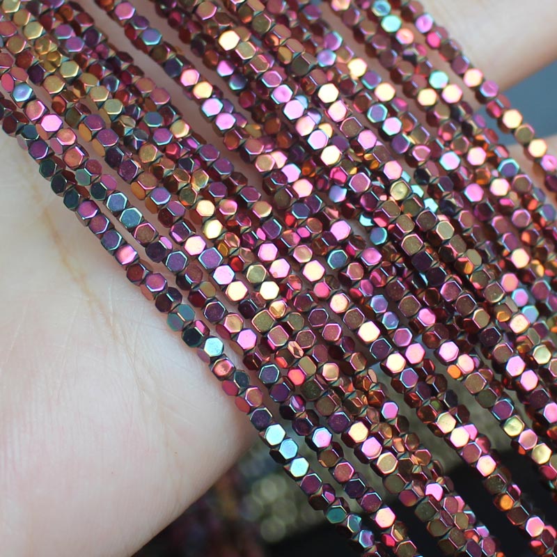¡Ematita natural muy brillante! Cuentas de hematita cuadradas facetadas de 15 pulgadas, para hacer joyas, pulseras y collares DIY