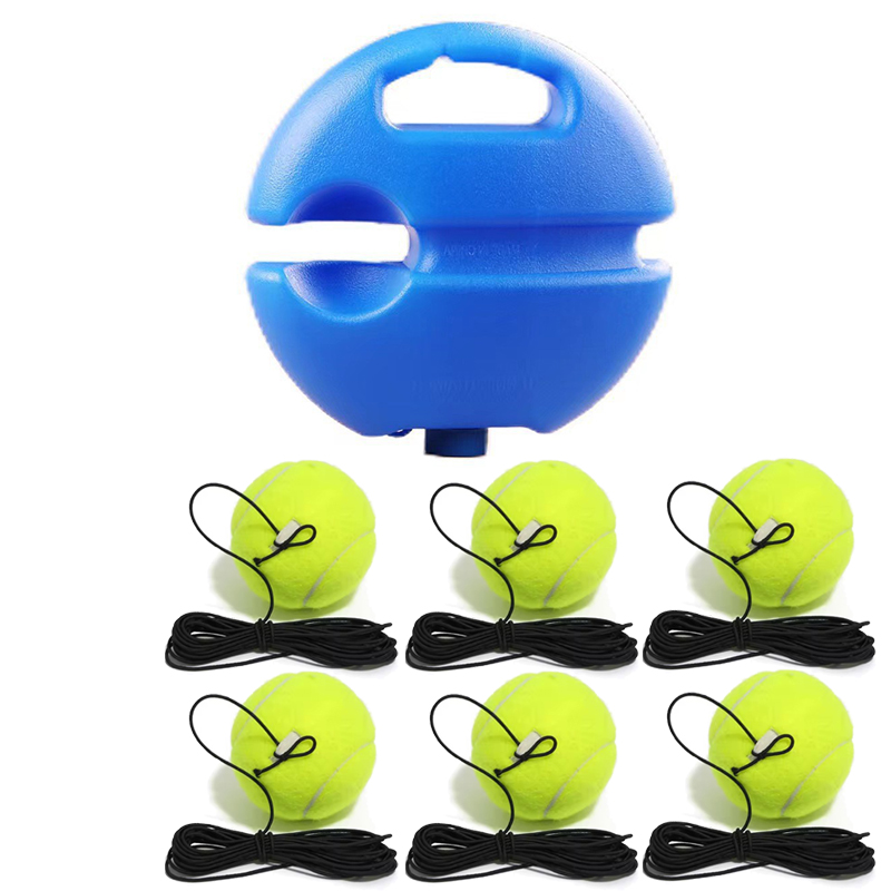 Professioneller Tennis-Rückpralltrainer - Basis mit Elastikseil & Ball für Selbsttraining: Gelb