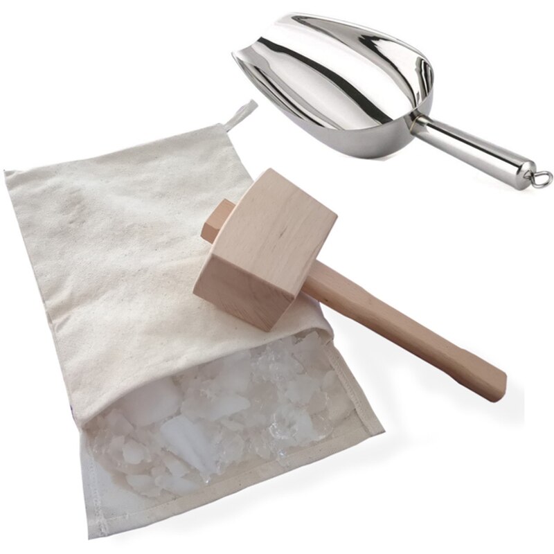 Mazo de hielo y bolsa de hielo-martillos de madera y sacos de algodón para triturar hielo, Kits de barman, herramientas de Bar accesorios de cocina