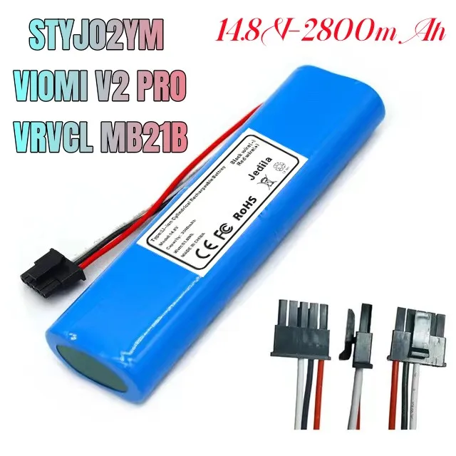 100% . Paquete de batería de litio recargable de 14,8 V 3500 mah 18650, adecuado para Viomi V2 Pro, Vrvcmb21b y Styj02ym...