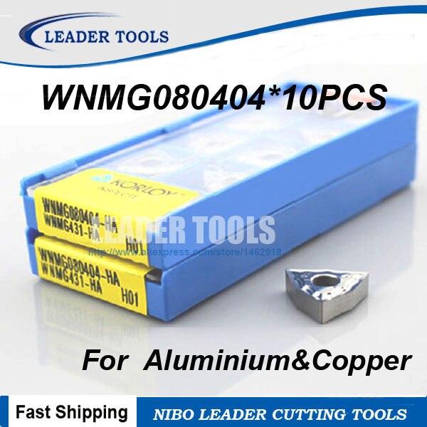 WNMG080408-HA H01 * 10 stks Draaiwisselplaten voor Draaibank Houder WWLNR/PWLNR, Draaien zaagblad tips voor Aluminium & Koper