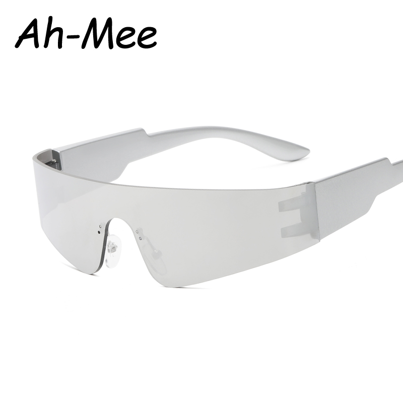 Gafas de sol Punk de una pieza para ciclismo, gafas de sol con espejo Y2K para mujer, gafas envolventes de los años 2000, gafas de