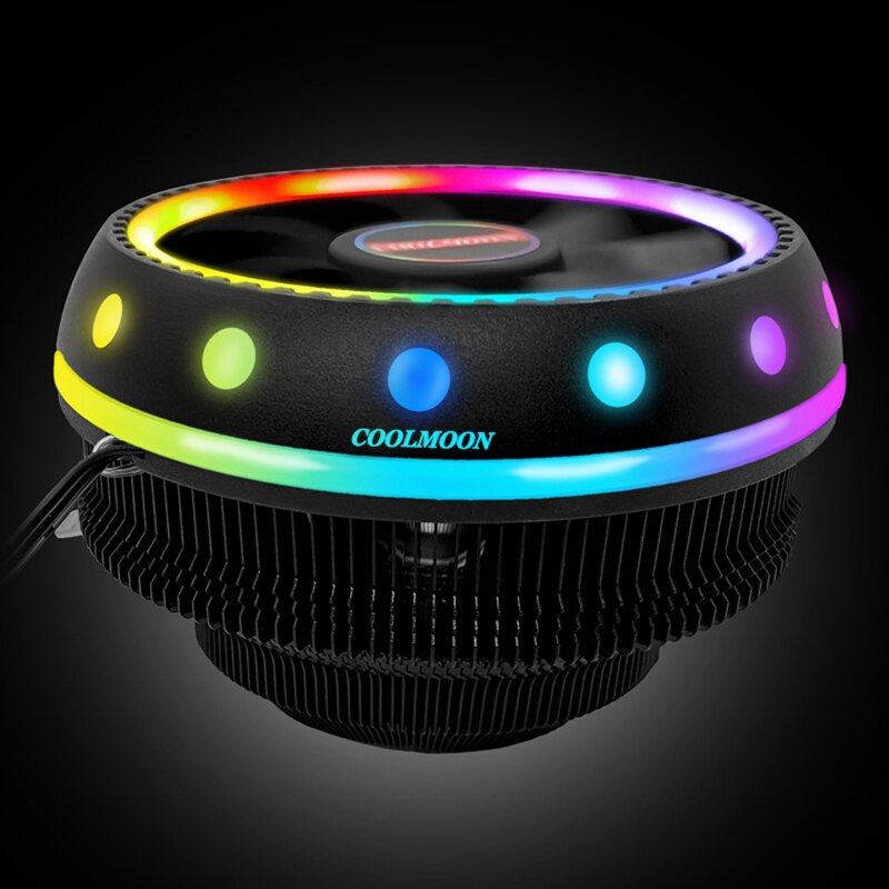 COOLMOON UFO RGB CPU Cooler Heatsink LED 12V for AMD PC Processor Desktop Cooling Radiator