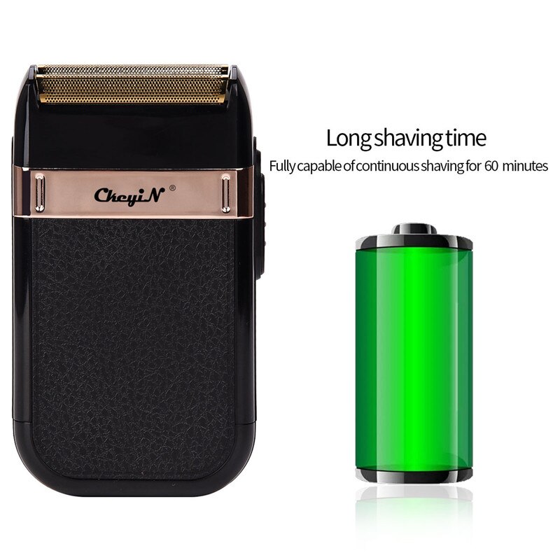 Waterproof Reciprocating Electric Shaver Dry Wet Dual Use Beard Trimmer Cutter Men Powerful Rechargeable Razor with Extra Foil