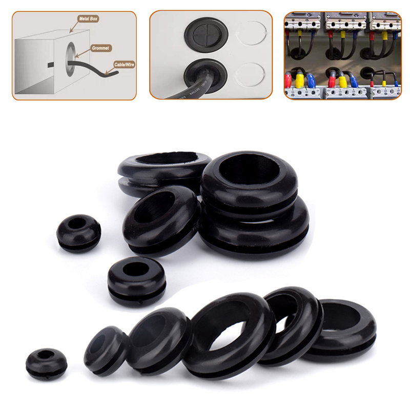 50/100pcs Rubber Grommet Blanking Hole Wiring Cable Gasket Rubber Seal Assortment Set For Protects Wire Cable Hardware Tools