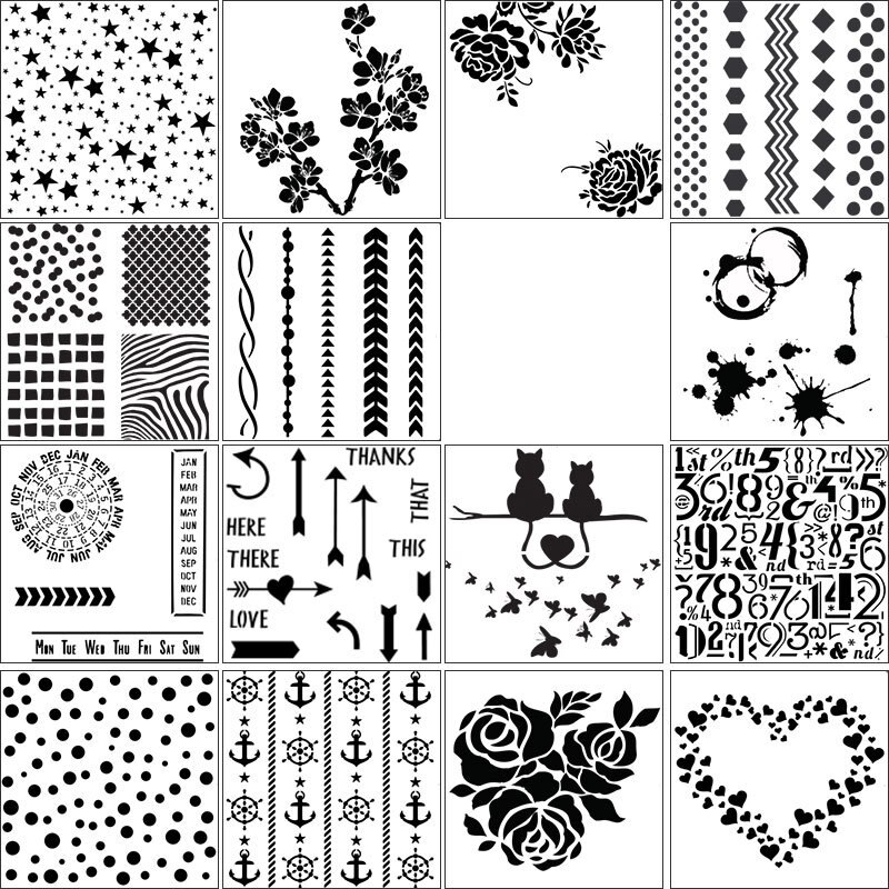 Cat Decorative Ruler Spray Painting Stencil Drawing Tool for Coffee Baking Cake Spraying Scrapnooking DecorationTemplate