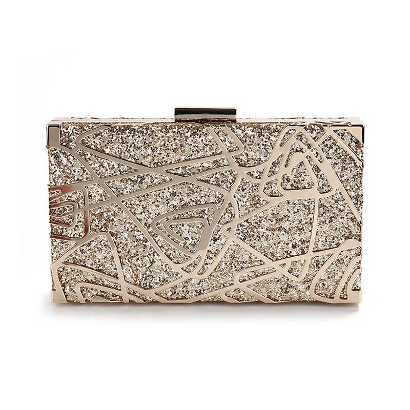 Metall geometrisk gull clutch vesker paljett clutch veske luksus veske dame vesker skulderveske  zd1349