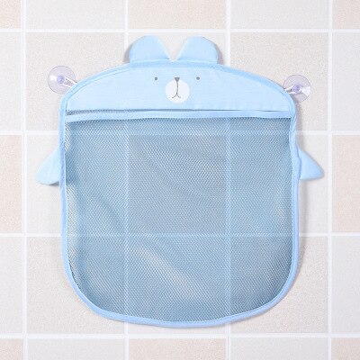39 x 35cm cartoon wandhangers keuken badkamer opbergzakken gebreide netzak baby badspeelgoed shampoo organizer container: Blauw