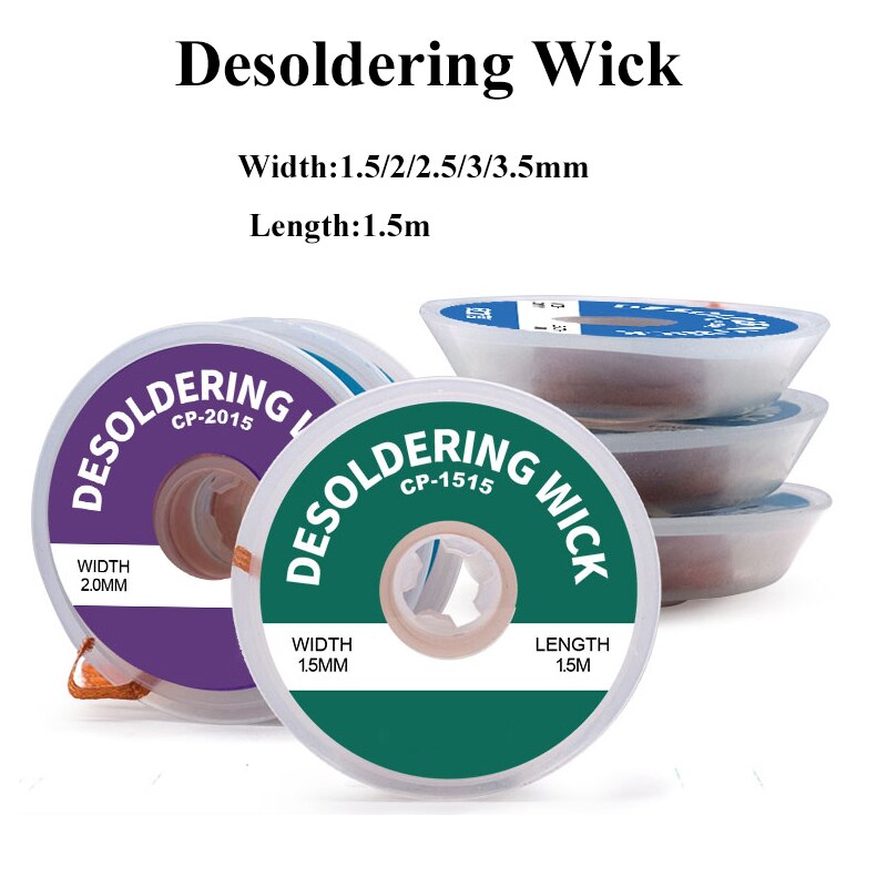 tresse à dessouder Mèche à souder sans nettoyage, fil à souder, tresse avec Flux, outil de dissolvant de tresse, ventouse de soudure