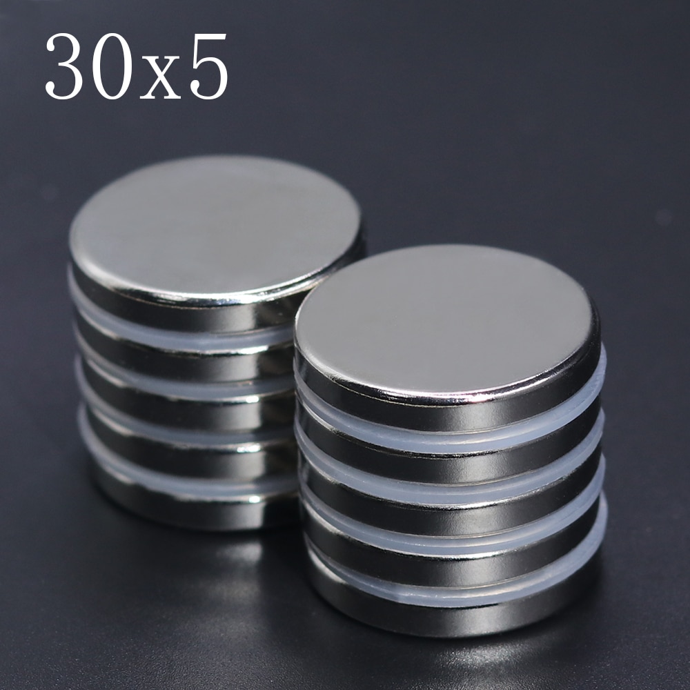 1/2/5/10 Pcs 30X5 Neodymium Magneet 30Mm X 5Mm N35 Ndfeb Ronde Super krachtige Sterke Permanente Magnetische Imanes Disc