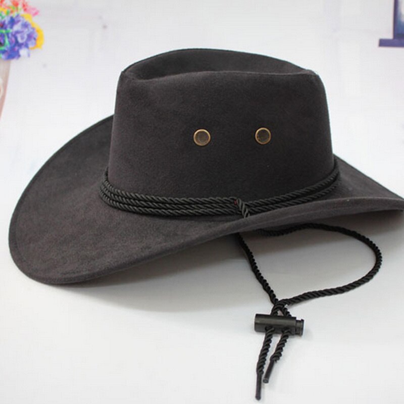 Vestlige cowboy hat mænd ridning kasket tilbehør bredskygget knuses crimpning jan 88