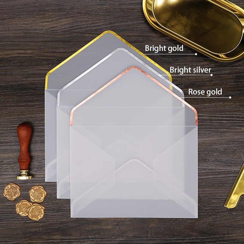 Envelope transparente encomenda sulfur5 com letras de papel ácido, envelope convite de casamento com estampa a quente