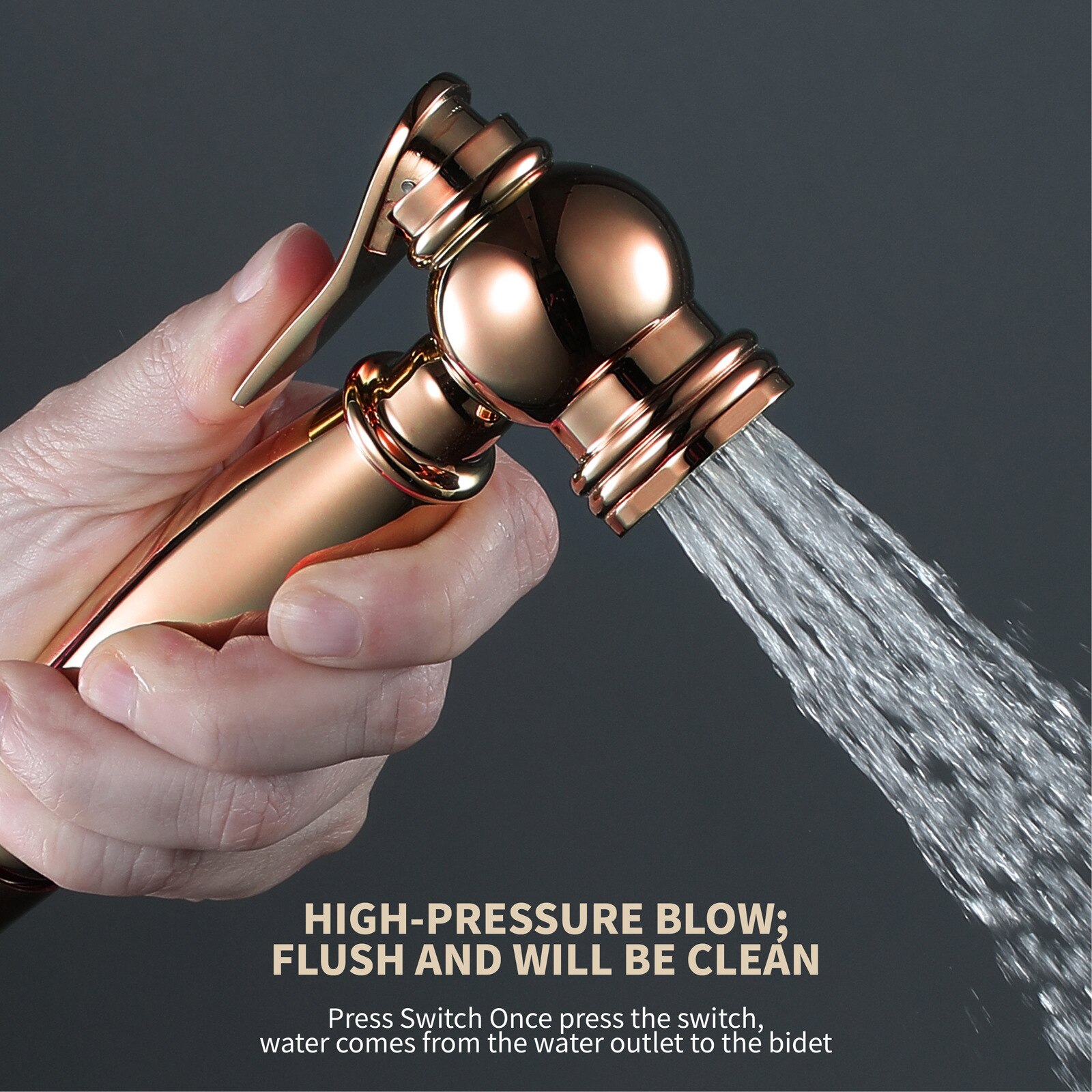 Rose Gold brass Bidet Sprayer hand held toilet bidet spray shattaf set copper bathroom toilet shower head jet set