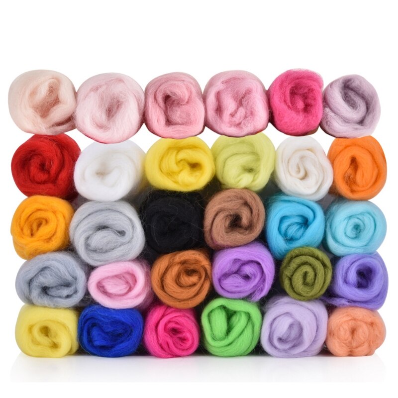 Handmade Needle Felting Starter Kit Roving Wool Set with Tool DIY Craft Material 87HA