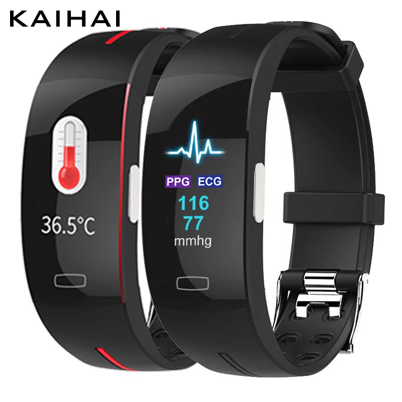 KAIHAI termometro PPG ECG tasso di HRV respiro braccialetto intelligente di misurazione della pressione sanguigna orologio wristband fitness Attività pista fascia