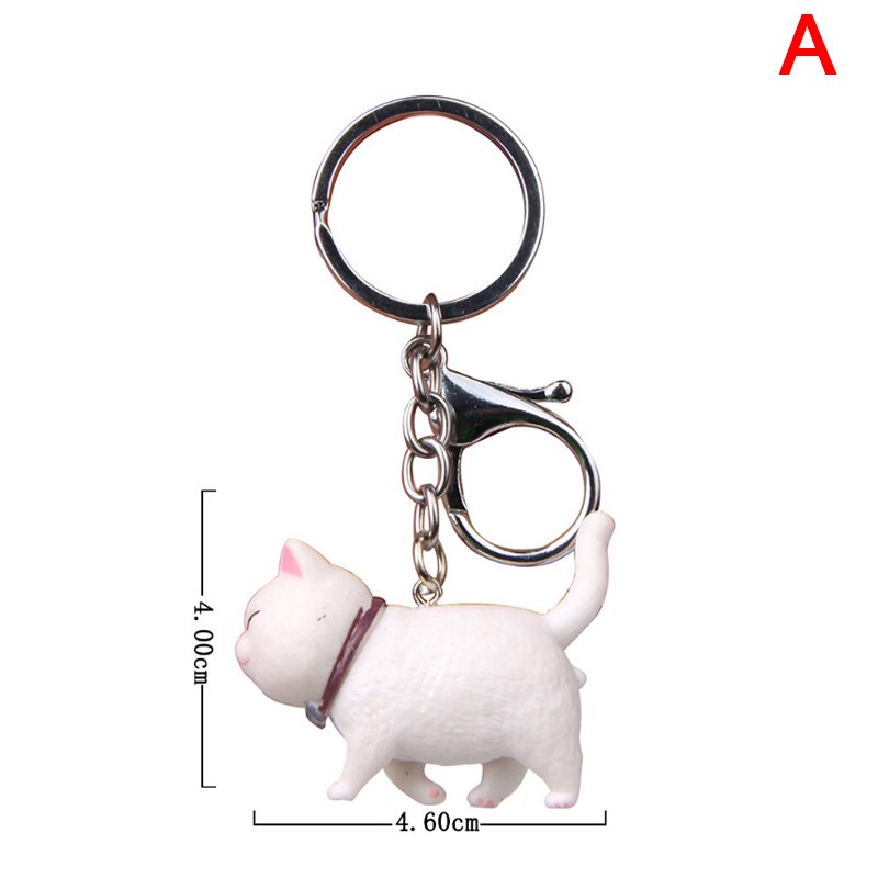 Porte-clés chat de dessin animé mignon, pendentif, chaton, tête secouée, sac de voiture, bijoux créatifs, à la , 10.5cm, 1 pièce: A