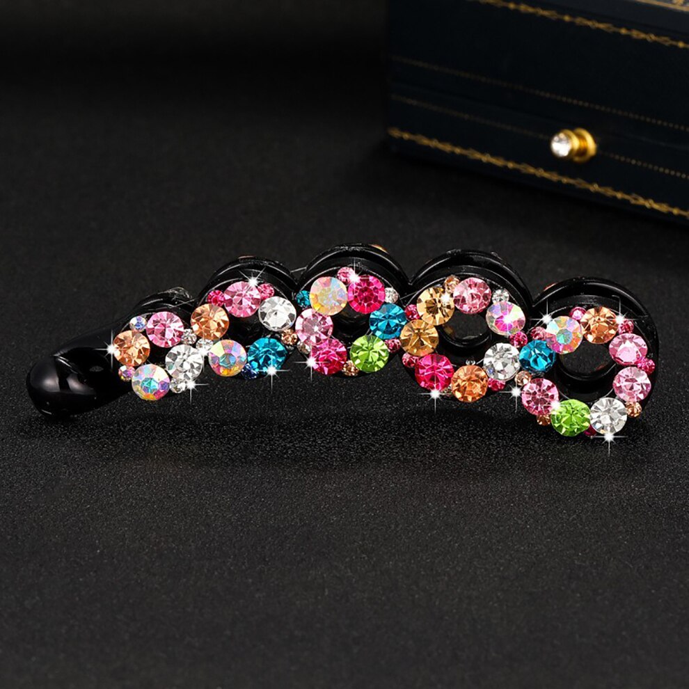 Molans Rhinestone Haarspelden Muti-Kleur Diamant Twist Haarspeld Plastic Banaan Clip Voor Meisjes Haar Grips Haaraccessoires: 5123D