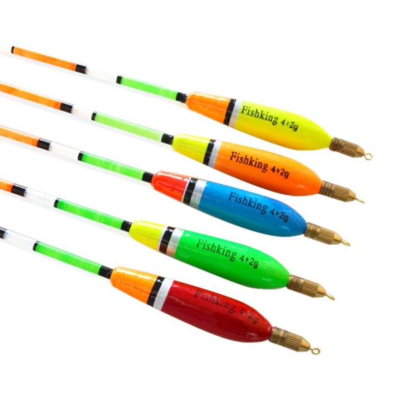5 Pc Fishing Float With Copper Lead Balsa Wooden Buoy Float Bobber Cork Fishing Floating Drift Vertical Buoy Fishing Accessories