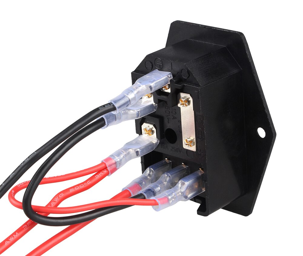 Power Rocker Switch IEC 3 Pin 320 C14 Inlaat Stopcontacten Switch Connector Plug 10A 250V AC 3D Printer schakelaar