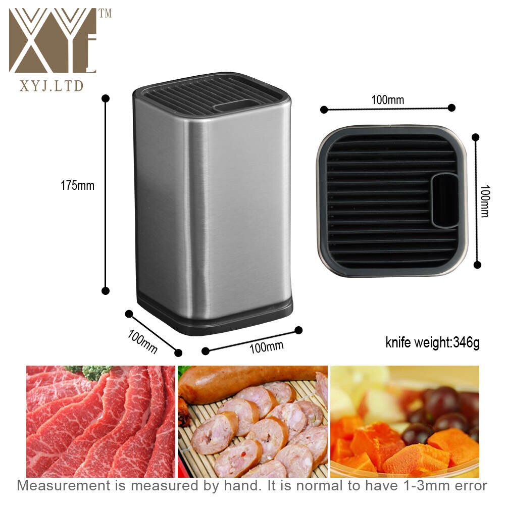 Xyj 6 '' 8 '' kjøkkenknivholder stativ rustfritt stål 7 cr 17 damaskus årer blad farge trehåndtak kniv kjøkkentilbehør: G .6 tommers knivstativ