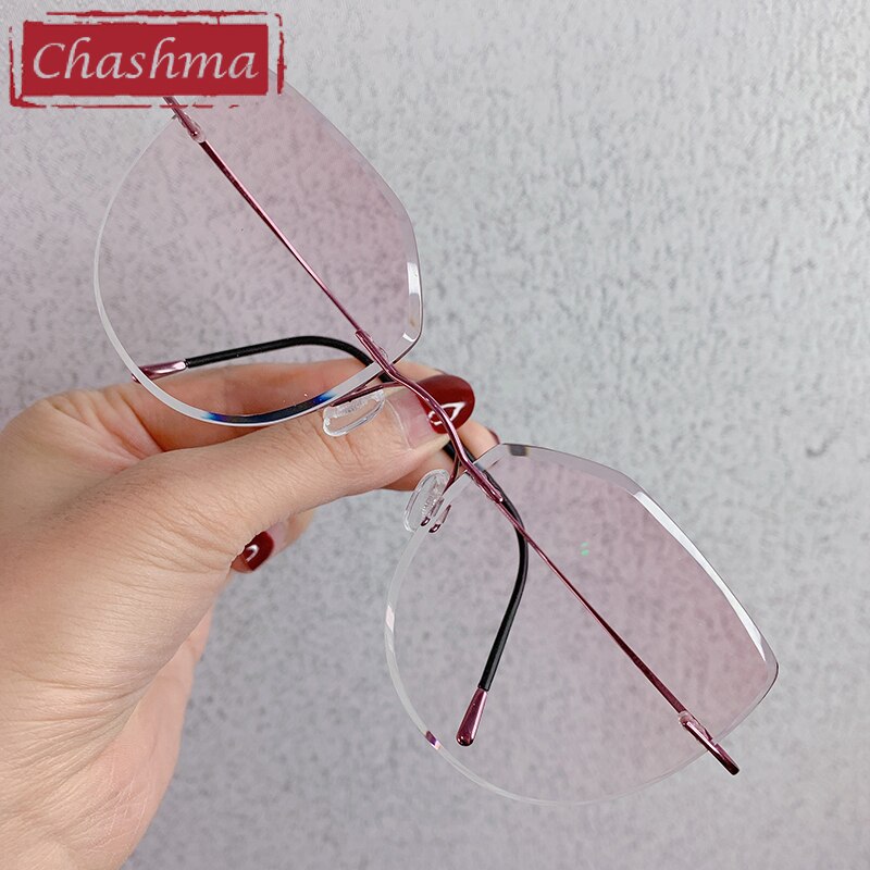 Gradient Gradient Color Lenses Women Cat Eye Prescription Glasses Frame with Diamonds Myopia Glasses Spectacles