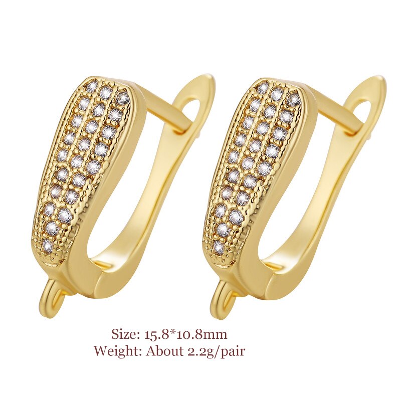 Multi-Stil Glänzende Strass Ohrring Haken Verschlüsse Zirkon Ohrringe Erkenntnisse Für Frauen DIY Schmuck Zubehör Liefert: 1521