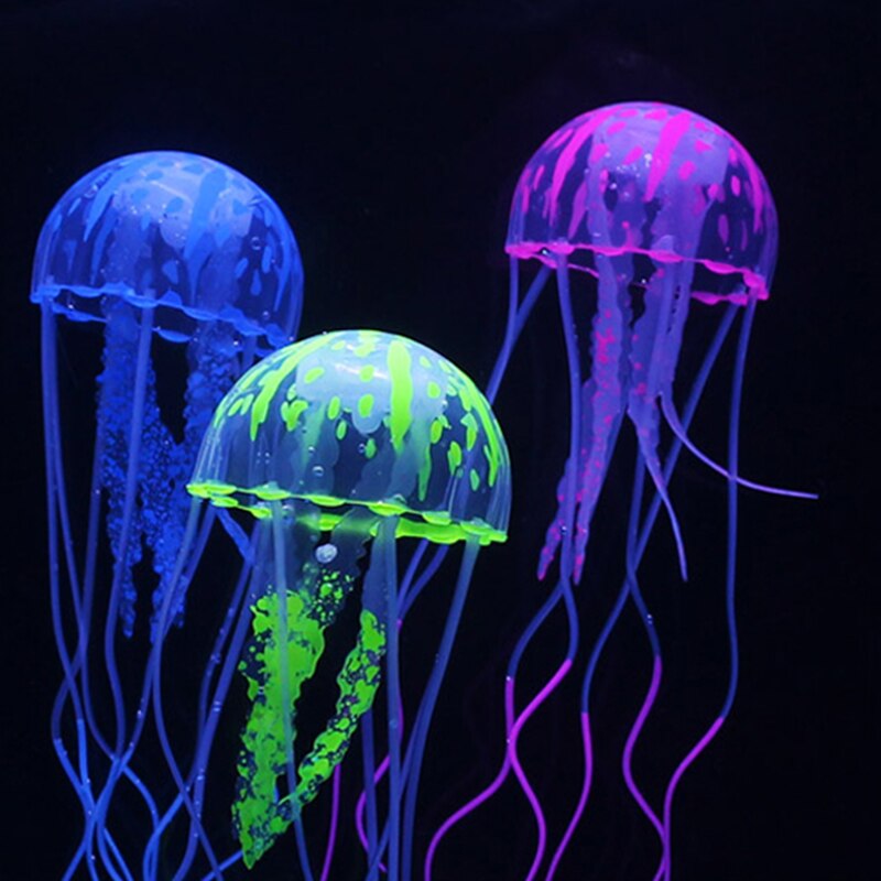 Fisch tank simulation jellyfish aquarium landschaftsbau dekoration schwimm fluorescent bunte quallen zu begleiten kinder spielzeug