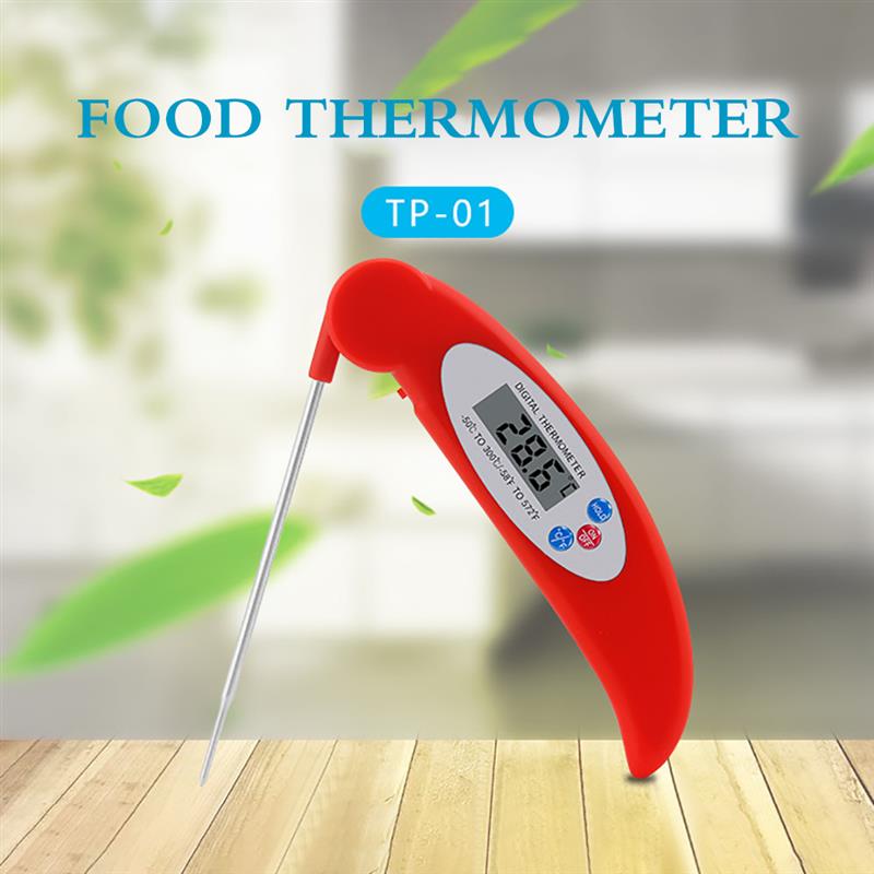 Electronic Digital Display Folding Food Thermometer Probe Stainless Steel Safe Kitchen Meat Barbecue Fast Temperature