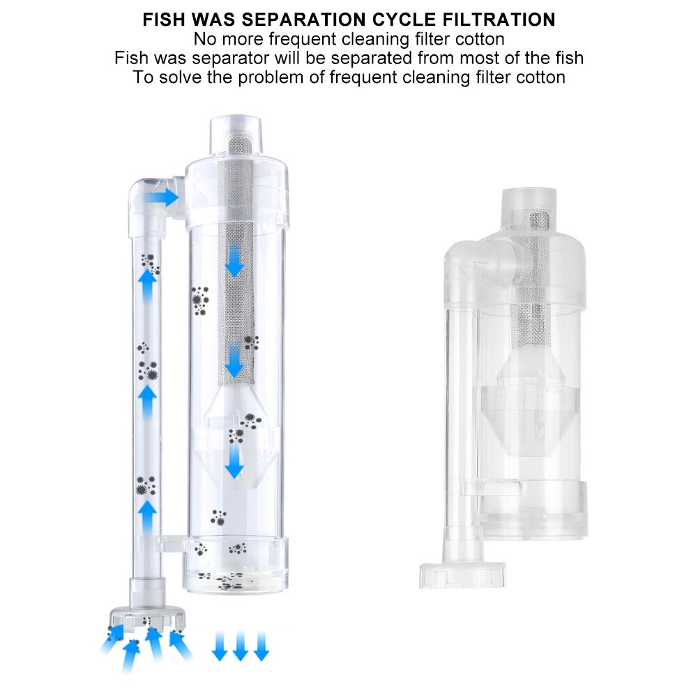 Raspador de plantas acuáticas para acuario, dispositivo de limpieza de succión de heces de peces, inodoro, filtro separador