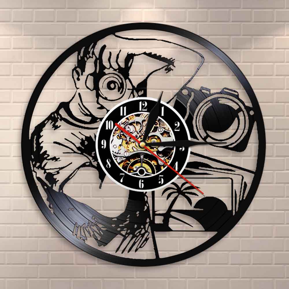 Fotograf Nehmen sterben Foto Wanduhr Moderne Vinyl aufzeichnen 3D Hängen Stille Uhren Kunst Dekor Für Fotografen&#39; Studio