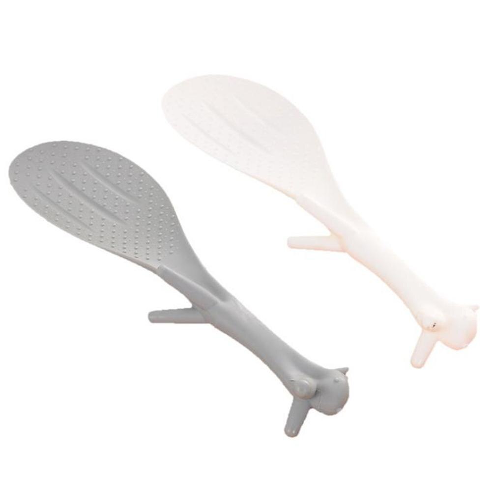 1PC Kreative Schöne Küche Supplie Eichhörnchen Geformte Non Stick Reis Paddle Nette Kleine Eichhörnchen Standing Löffel Zufällige Farbe: white