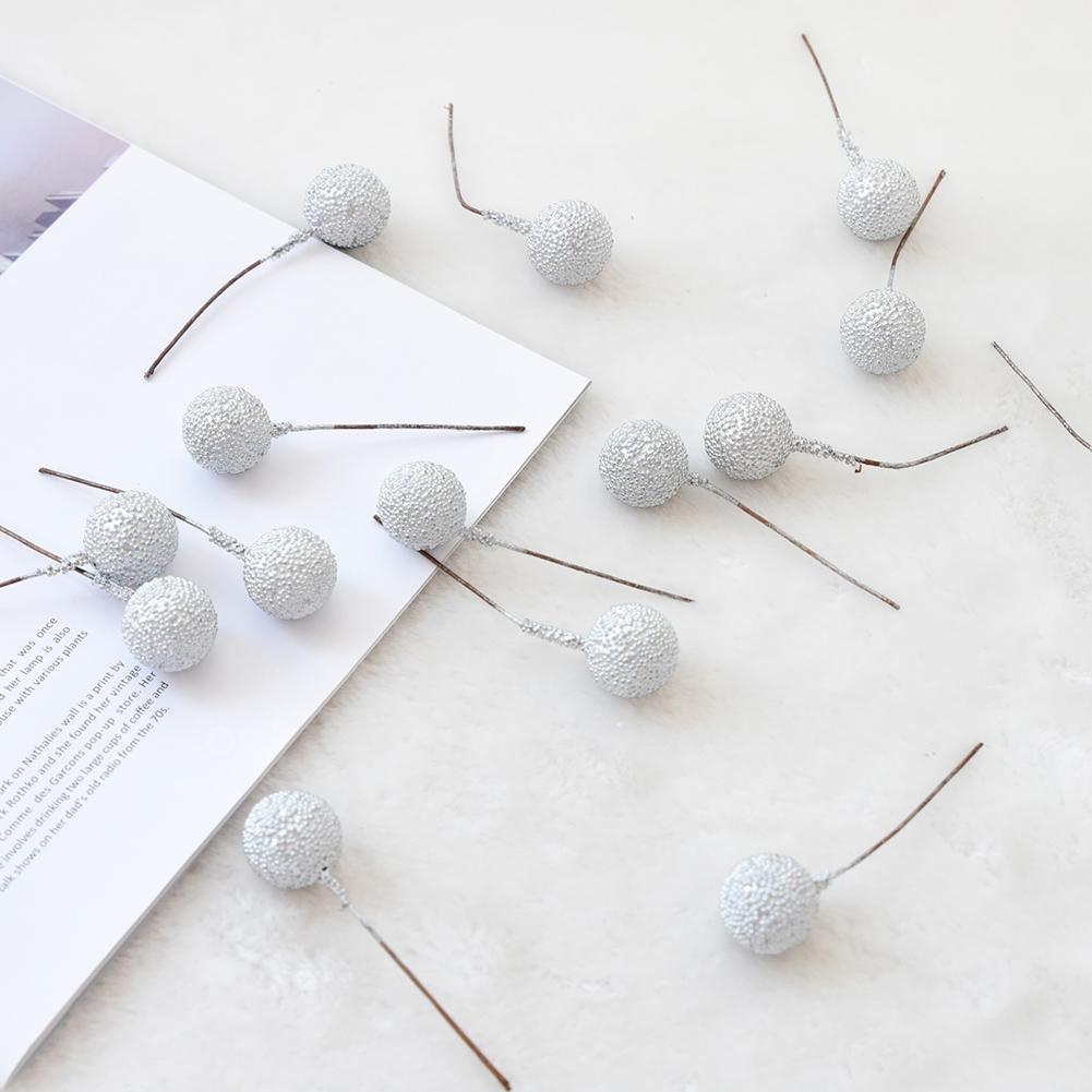 20 stuks/pak kleine kunstbloemen, fruitkersen, kerst, plastic parels, bessen, jaardecoratie voor bruiloftskransen
