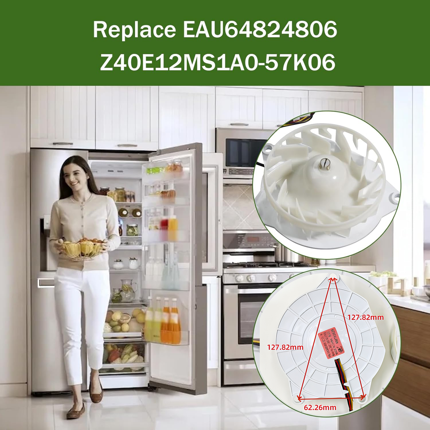 EAU 64824806 EAU 63503706 BLDC refrigerador evaporador ventilador Motor 12V 1A DC refrigerador ventilador Motor parte Z40E12MS1A0-57K06 RMT62629