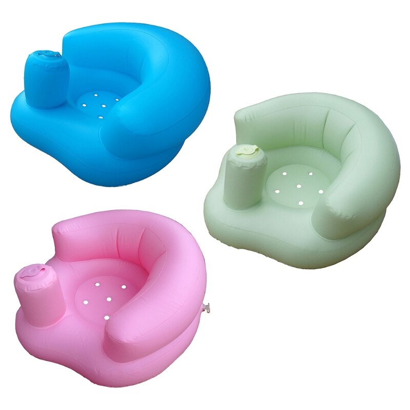 Bärbar babyinlärningsstol uppblåsbar badstol pvc soffa duschstol för att leka äta bad sova