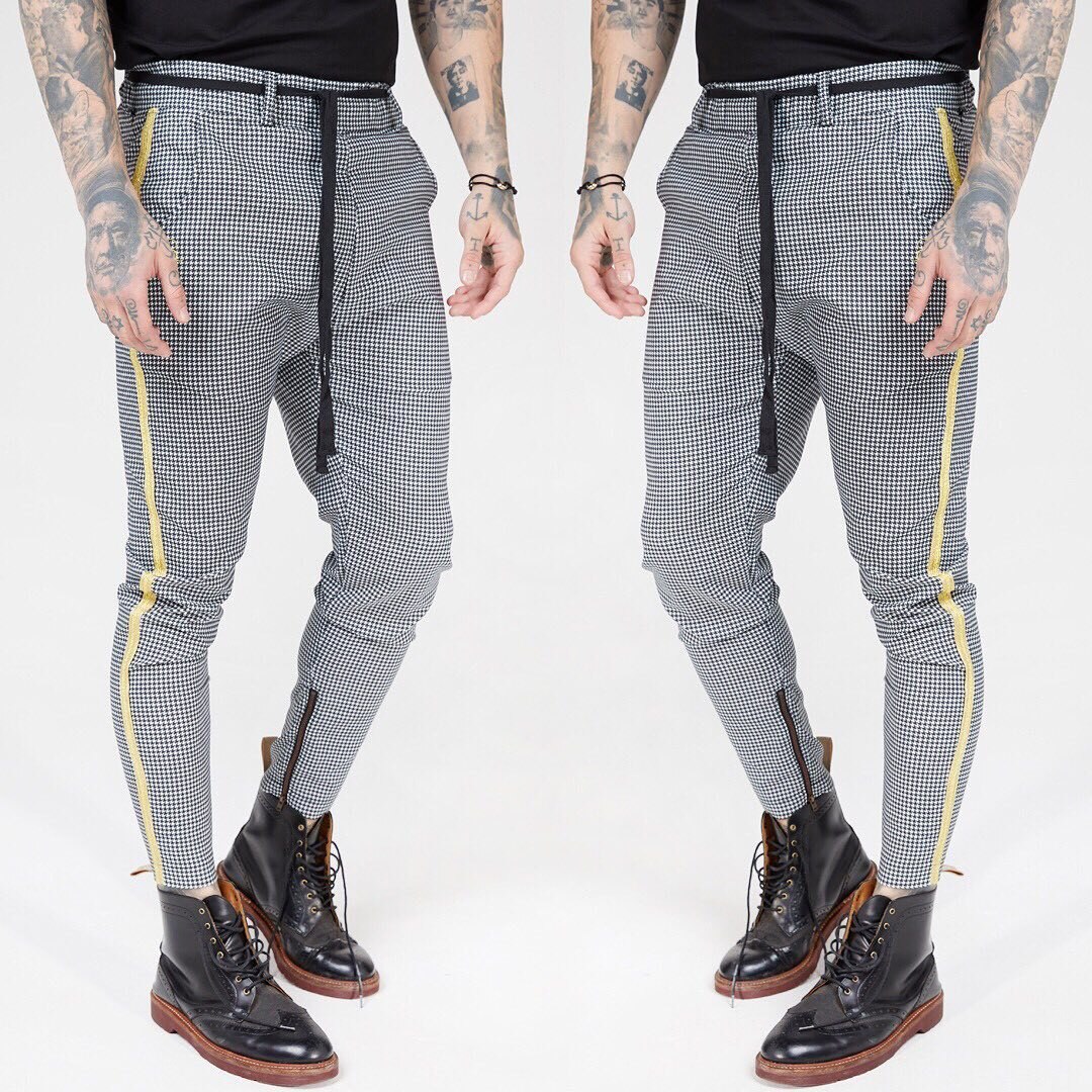 Vapaa-ajan urheilu juoksuhousut slim fit housut koko xxl 3 väriä polyesteri ruudullinen kuvio: 1 / S