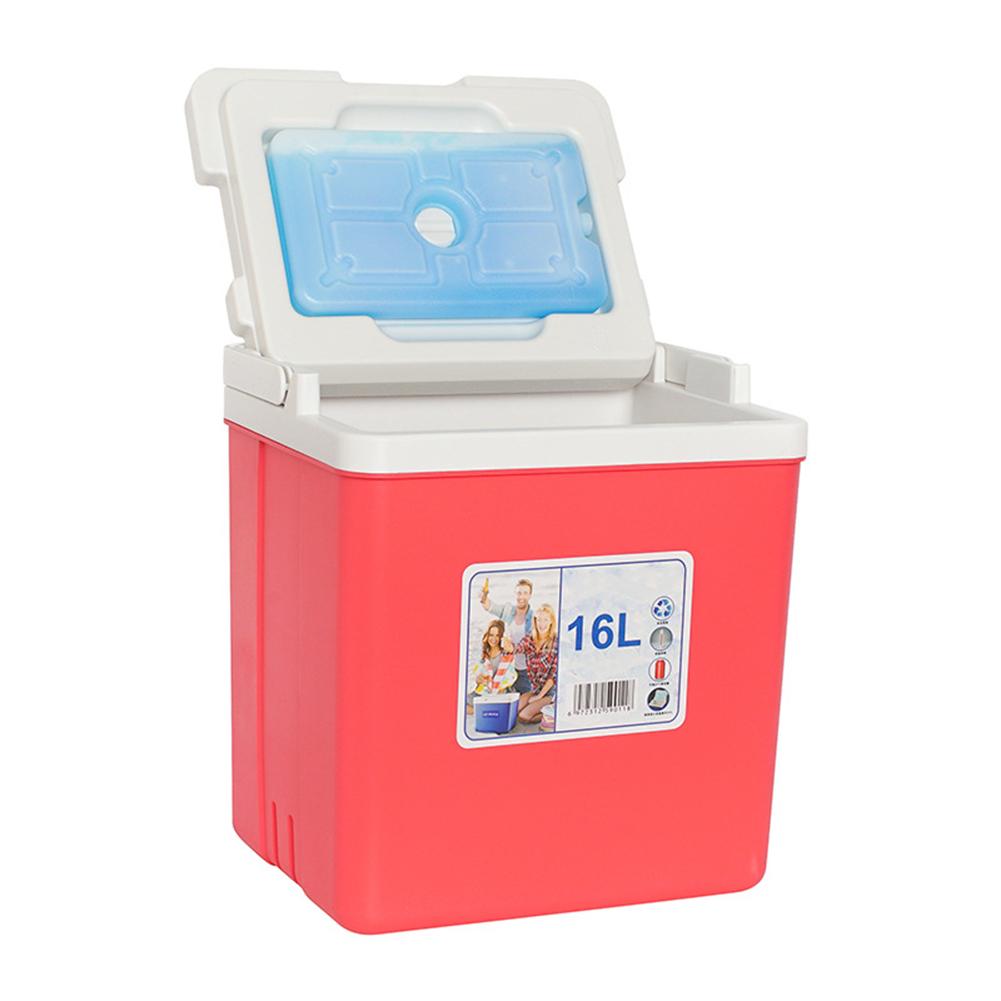 16L coche nevera pequeña al aire libre incubadora portátil coche medicina casera Almacenamiento de cosméticos salvaje barbacoa pesca caja de almacenamiento: Pink