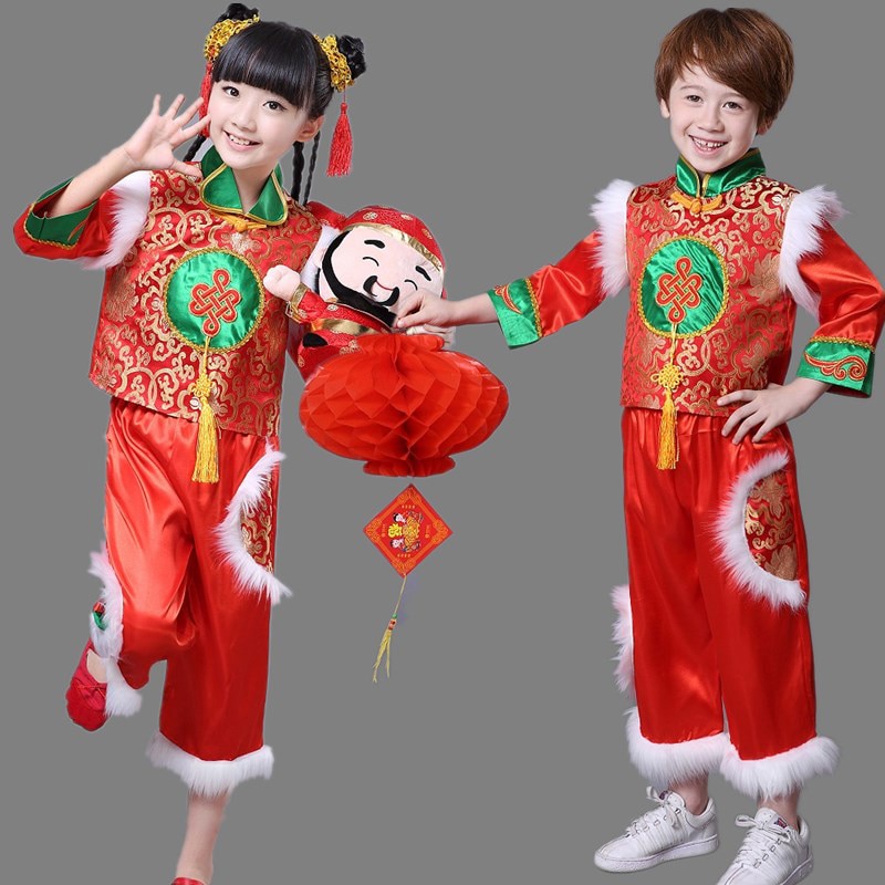 Kids Traditional Chinese Year Clothing Girls Ancient Costumes Folk Dance Chinese Traditional Costume Boys Culture Tang Suit