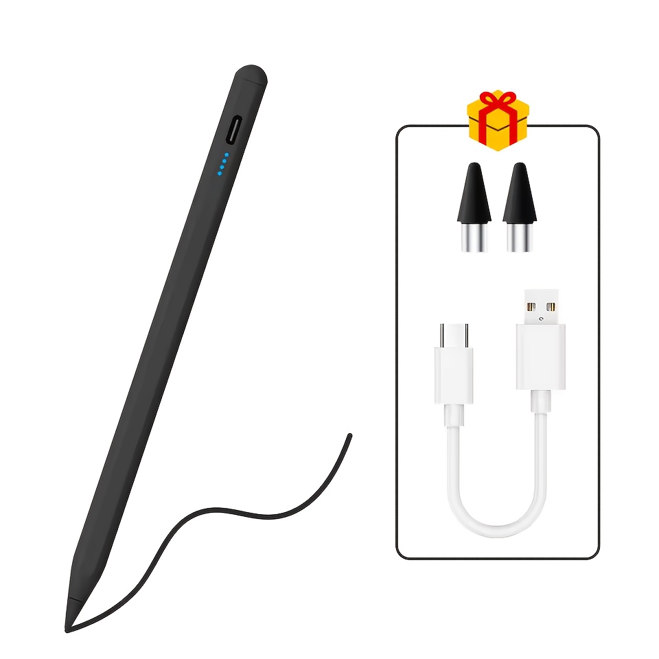 Styluspen voor ipad 9.7 " pro air mini 12 inch 1st 2nd 3rd 4th 5th universele touchscreen capacitieve pen accessoires pencil p: Zwart