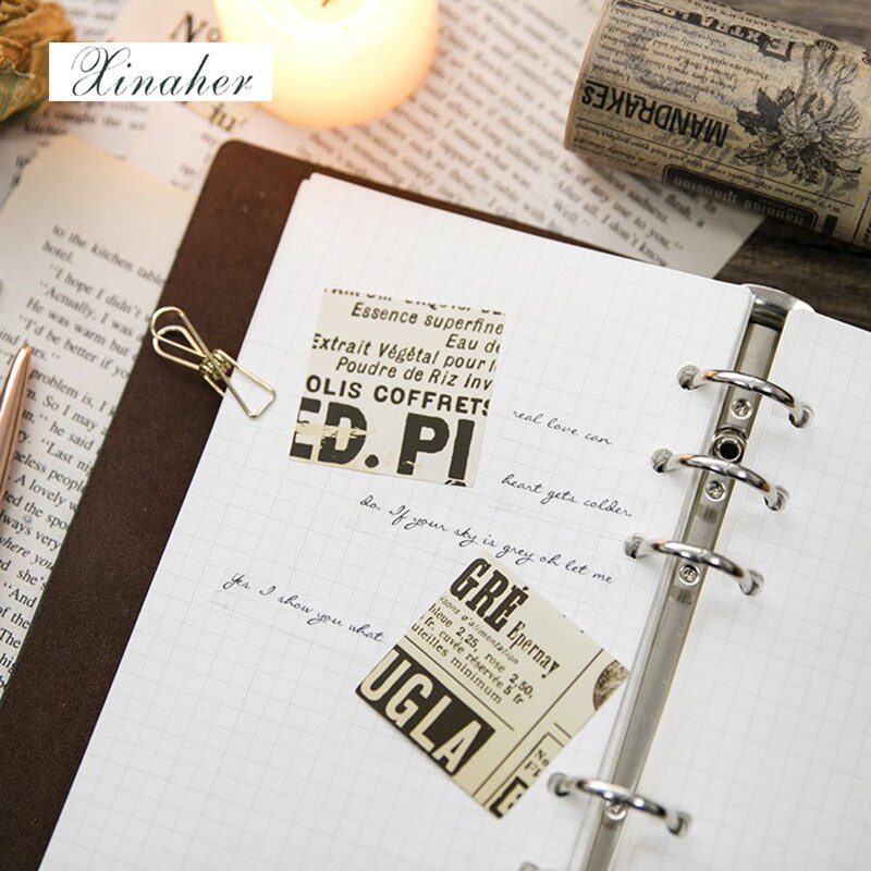 Xinaher 45 stuks/doos vintage oude krantenpapier sticker decoratie stickers diy voor knutsel dagboek scrapbooking planner label sticker