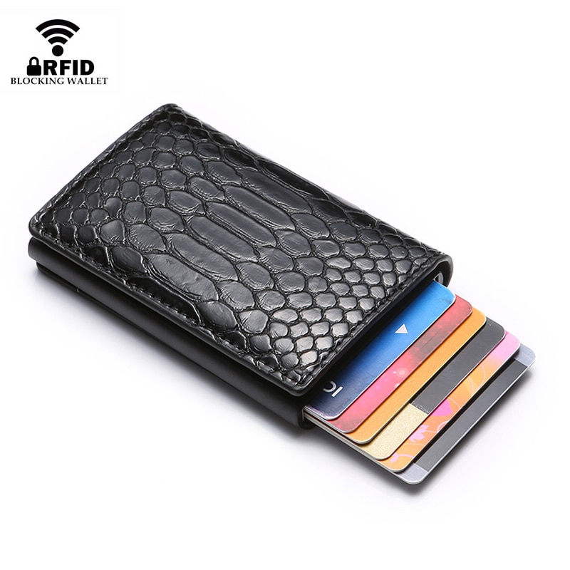 Rfid kvinder kreditkortholder aluminium metal pung dame mini slim business id kort holder taske taske kortholdere pasholder