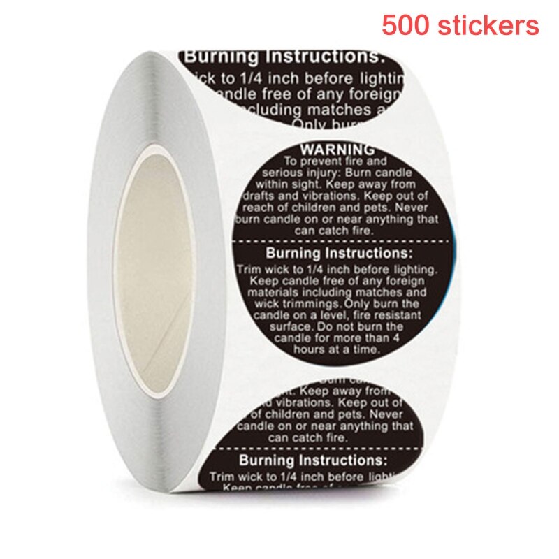 600 Étiquettes Avertissement Holographiques Pour Bougies - 3.8x4cm, Imperméables