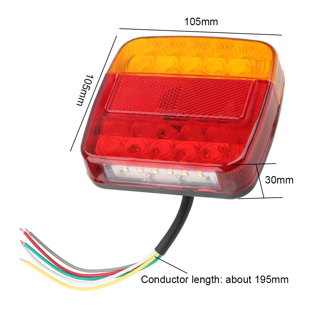 1 Pair 2pcs 12V Universal Car Lights LED Car Trailer Truck Taillight Brake Stop Turn Signal Light AS+ABS Shock Resistant