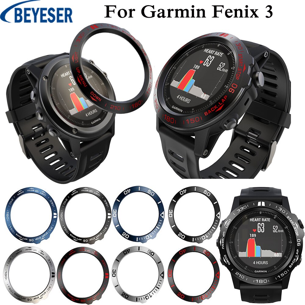 Correa protectora para reloj deportivo inteligente Garmin Fenix 3/3 HR, accesorios de repuesto, anillo de bisel circular de Metal de acero inoxidable