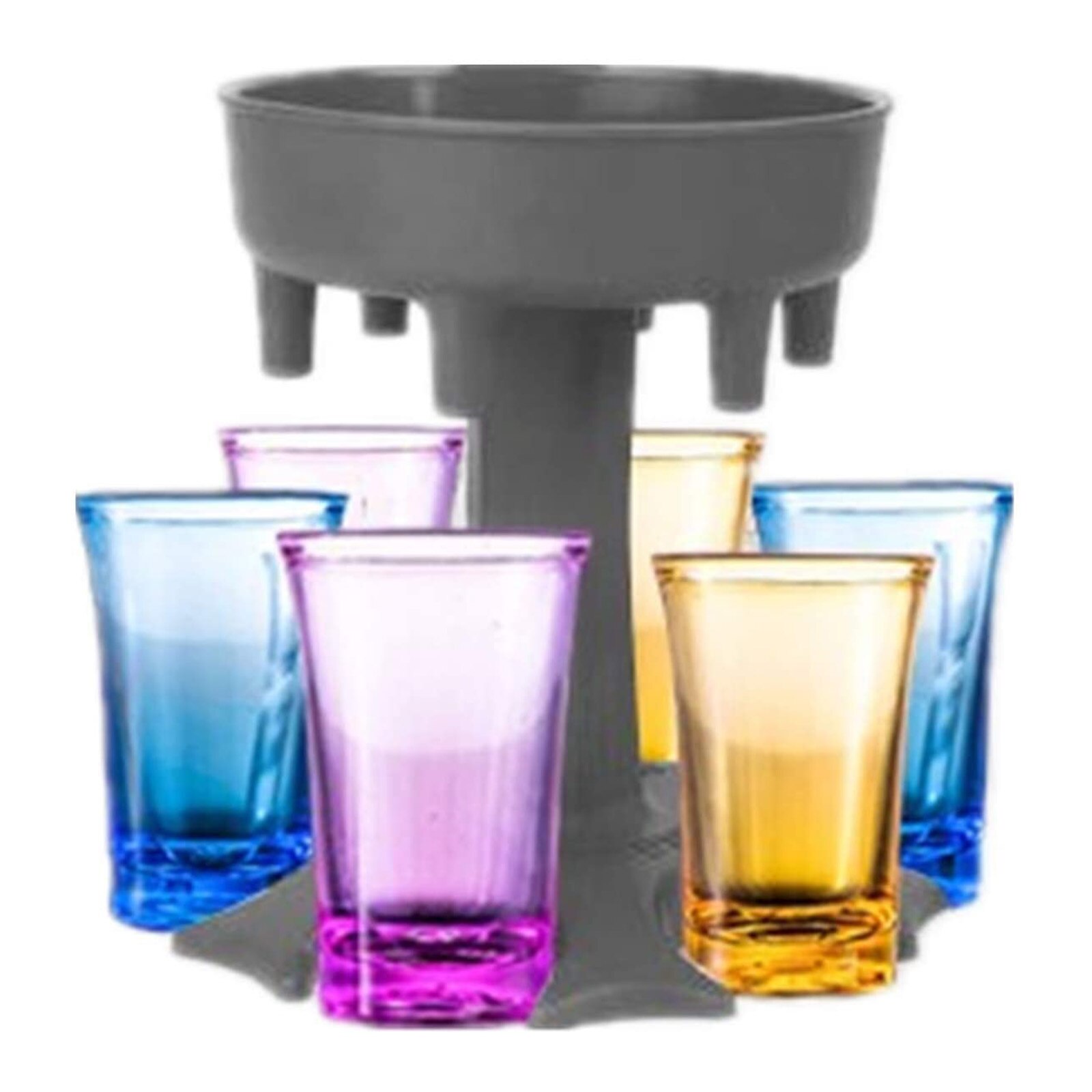 6 Shot Glass Dispenser Holder Drinking Games Shot Glasses Get Party Started Fast Wine Glass Dispenser Kitchen Tools Accessories: gray 6cups