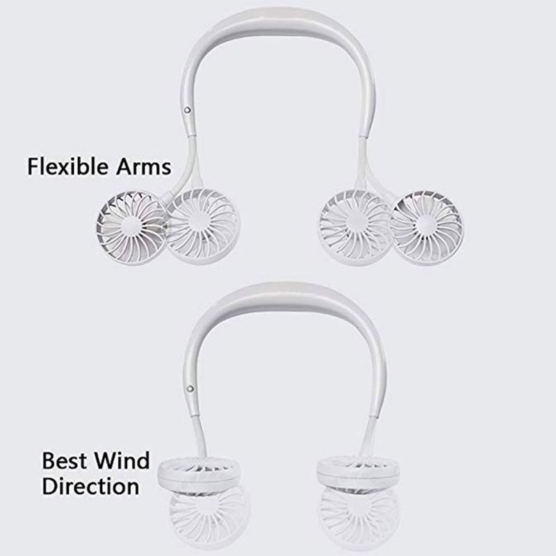 Hände-freies Nacken Band Hände-Freies Hängen USB Aufladbare Dual Fan Mini Luftkühler Sommer Tragbare