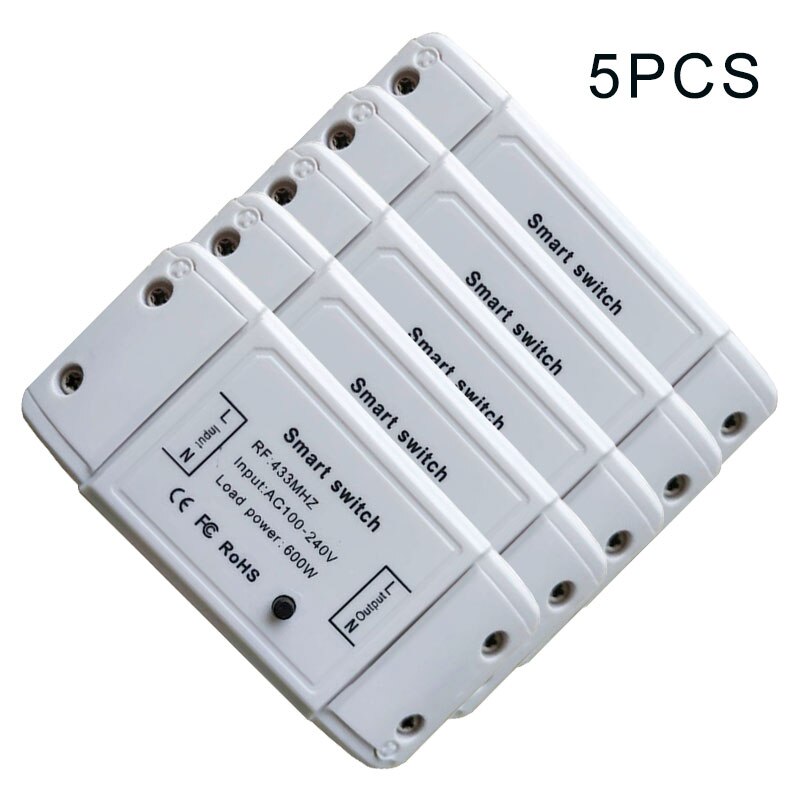 433 RF On-off Device Wireless Receiver Remote Control Switch Smart Home Modification Remote Control Switch With Alexa Google: 5pcs
