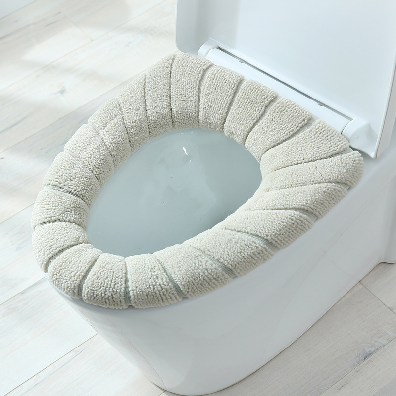 Winter Warme Wc Sitz Abdeckung schließt matt 1Stck Waschbar betroffen Reine Farbe Weichen O-bilden Pad Bidet Abdeckung Schlecht Zubehör: C-4